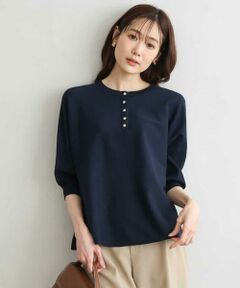 MK MICHEL KLEIN / エムケーミッシェルクラン ニット・セーター | [UVカット/接触冷感/洗える]金釦フレアシルエットドルマンニット