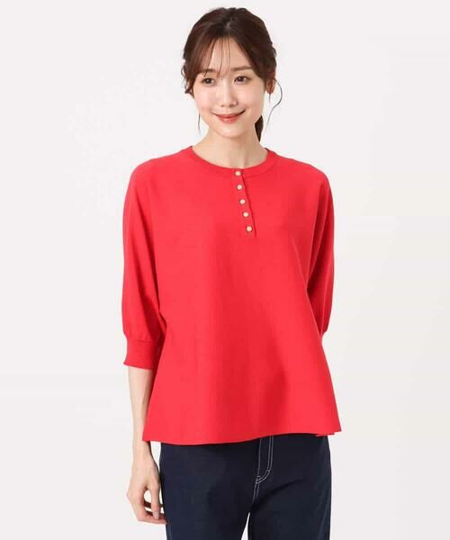 MK MICHEL KLEIN / エムケーミッシェルクラン ニット・セーター | [UVカット/接触冷感/洗える]金釦フレアシルエットドルマンニット | 詳細21