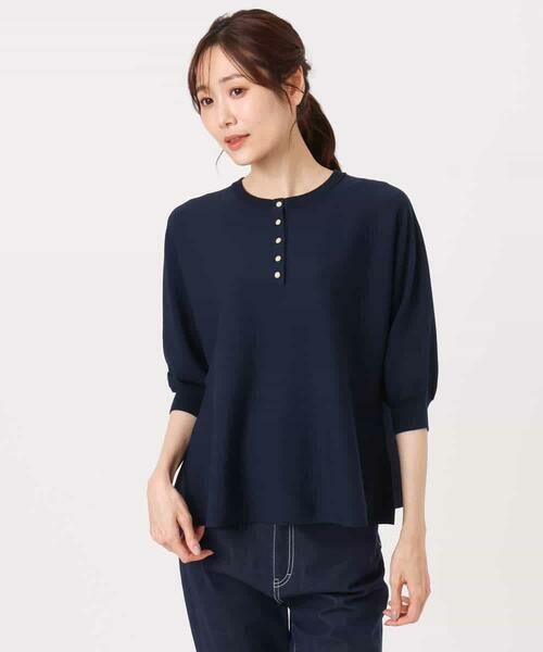 MK MICHEL KLEIN / エムケーミッシェルクラン ニット・セーター | [UVカット/接触冷感/洗える]金釦フレアシルエットドルマンニット | 詳細23