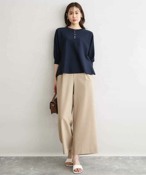 MK MICHEL KLEIN / エムケーミッシェルクラン ニット・セーター | [UVカット/接触冷感/洗える]金釦フレアシルエットドルマンニット | 詳細8