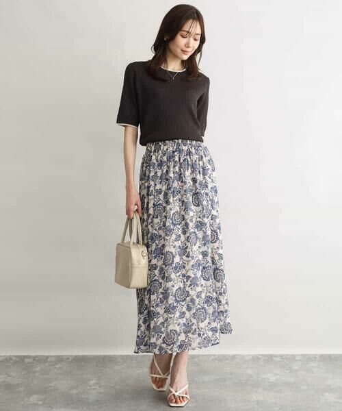 MK MICHEL KLEIN / エムケーミッシェルクラン ニット・セーター | [UVカット/洗える]ワイドリブ配色デザインニット | 詳細12