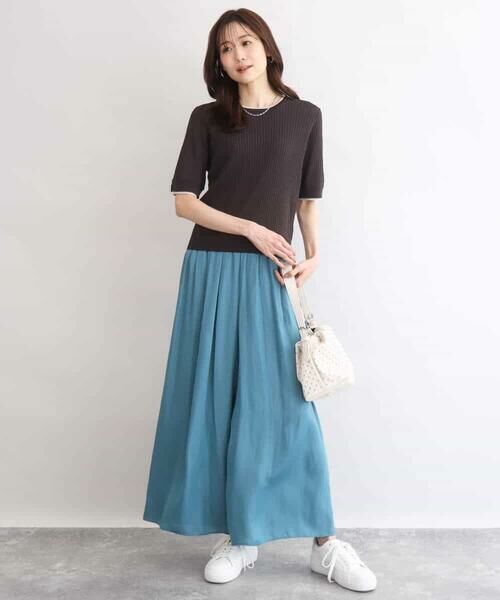 MK MICHEL KLEIN / エムケーミッシェルクラン ニット・セーター | [UVカット/洗える]ワイドリブ配色デザインニット | 詳細17