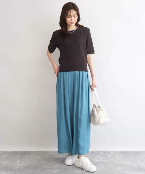 MK MICHEL KLEIN / エムケーミッシェルクラン ニット・セーター | [UVカット/洗える]ワイドリブ配色デザインニット | 詳細18