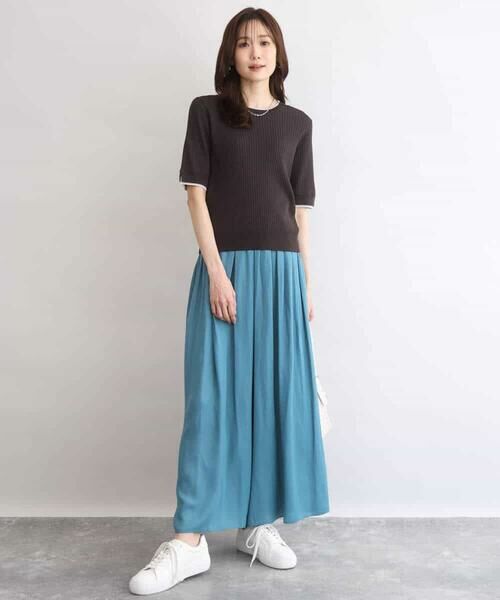 MK MICHEL KLEIN / エムケーミッシェルクラン ニット・セーター | [UVカット/洗える]ワイドリブ配色デザインニット | 詳細19