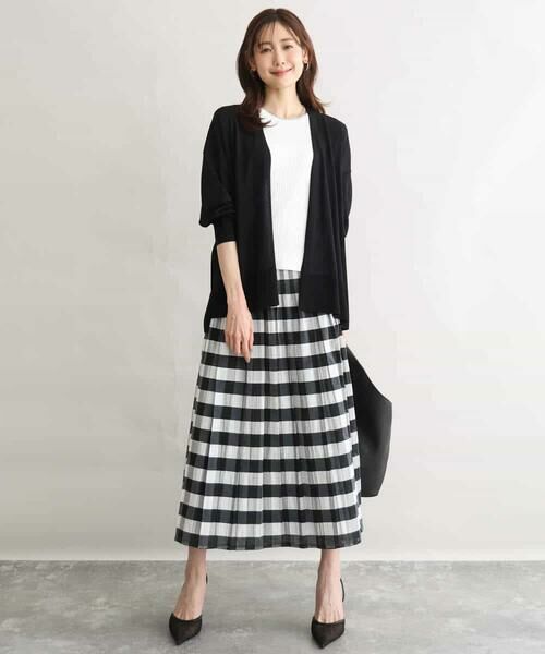 MK MICHEL KLEIN / エムケーミッシェルクラン ニット・セーター | [UVカット/洗える]ワイドリブ配色デザインニット | 詳細6