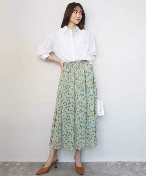 MK MICHEL KLEIN / エムケーミッシェルクラン ロング・マキシ丈スカート | 花柄シフォンスカート/洗える | 詳細2