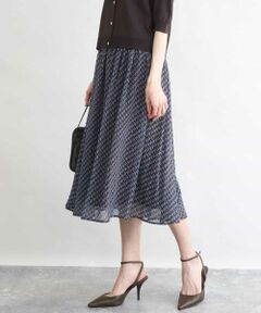 MK MICHEL KLEIN / エムケーミッシェルクラン ロング・マキシ丈スカート | [洗える]幾何柄シフォンスカート