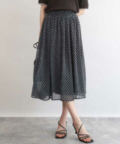 [洗える]幾何柄シフォンスカート