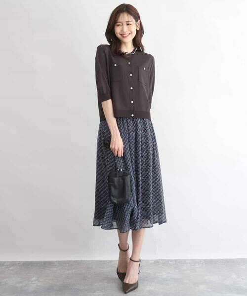 MK MICHEL KLEIN / エムケーミッシェルクラン ロング・マキシ丈スカート | [洗える]幾何柄シフォンスカート | 詳細12