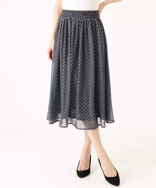 MK MICHEL KLEIN / エムケーミッシェルクラン ロング・マキシ丈スカート | [洗える]幾何柄シフォンスカート | 詳細15