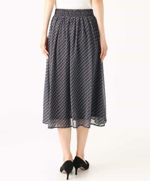 MK MICHEL KLEIN / エムケーミッシェルクラン ロング・マキシ丈スカート | [洗える]幾何柄シフォンスカート | 詳細17