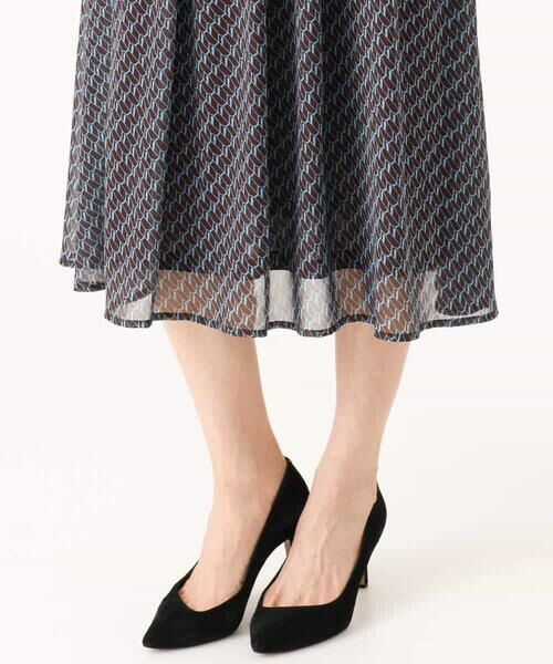 MK MICHEL KLEIN / エムケーミッシェルクラン ロング・マキシ丈スカート | [洗える]幾何柄シフォンスカート | 詳細19