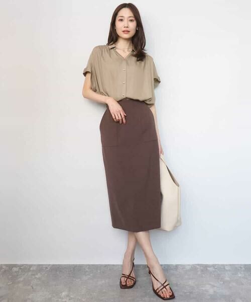 MK MICHEL KLEIN / エムケーミッシェルクラン ロング・マキシ丈スカート | ポケットデザインストレッチタイトスカート/洗える | 詳細18