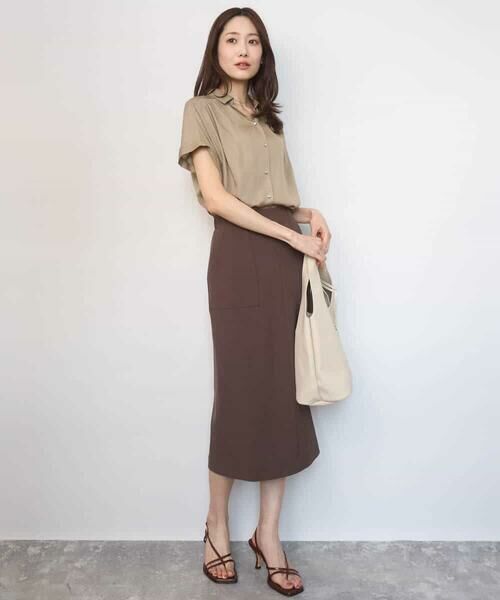 MK MICHEL KLEIN / エムケーミッシェルクラン ロング・マキシ丈スカート | ポケットデザインストレッチタイトスカート/洗える | 詳細19