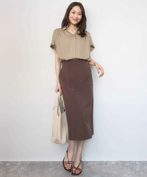 MK MICHEL KLEIN / エムケーミッシェルクラン ロング・マキシ丈スカート | ポケットデザインストレッチタイトスカート/洗える | 詳細20