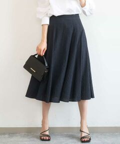 MK MICHEL KLEIN / エムケーミッシェルクラン ロング・マキシ丈スカート | シアーチェック柄フレアスカート/洗える