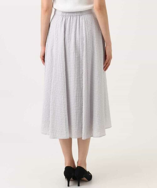 MK MICHEL KLEIN / エムケーミッシェルクラン ロング・マキシ丈スカート | シアーチェック柄フレアスカート/洗える | 詳細15