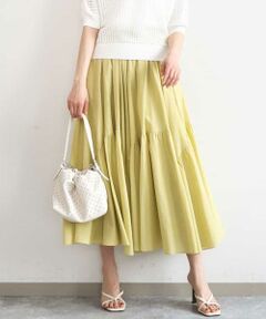 MK MICHEL KLEIN / エムケーミッシェルクラン ロング・マキシ丈スカート | コットンシフォンギャザースカート/洗える