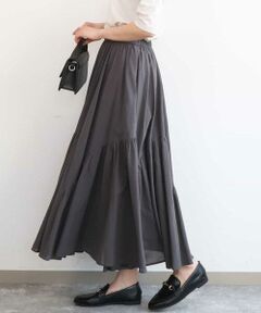 MK MICHEL KLEIN / エムケーミッシェルクラン ロング・マキシ丈スカート | コットンシフォンギャザースカート/洗える