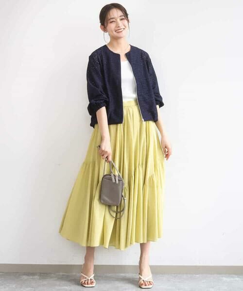 MK MICHEL KLEIN / エムケーミッシェルクラン ロング・マキシ丈スカート | コットンシフォンギャザースカート/洗える | 詳細14