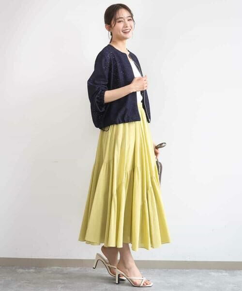 MK MICHEL KLEIN / エムケーミッシェルクラン ロング・マキシ丈スカート | コットンシフォンギャザースカート/洗える | 詳細15