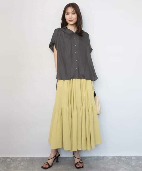 MK MICHEL KLEIN / エムケーミッシェルクラン ロング・マキシ丈スカート | コットンシフォンギャザースカート/洗える | 詳細19