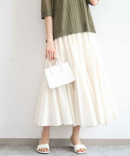 MK MICHEL KLEIN / エムケーミッシェルクラン ロング・マキシ丈スカート | コットンシフォンギャザースカート/洗える | 詳細22