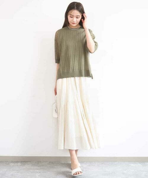 MK MICHEL KLEIN / エムケーミッシェルクラン ロング・マキシ丈スカート | コットンシフォンギャザースカート/洗える | 詳細24