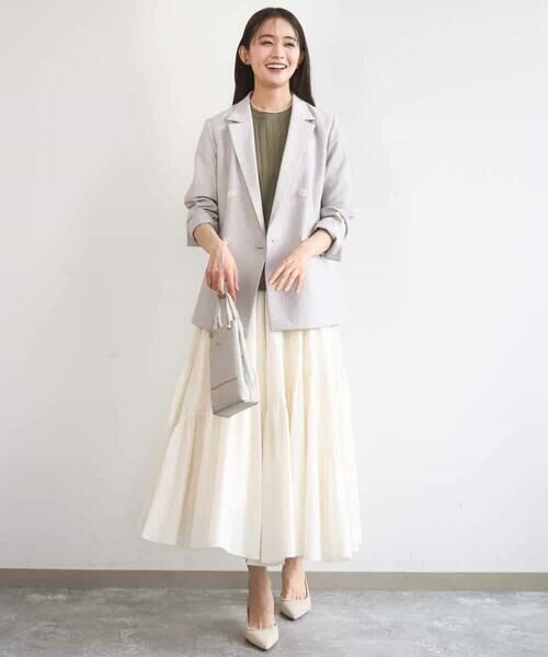 MK MICHEL KLEIN / エムケーミッシェルクラン ロング・マキシ丈スカート | コットンシフォンギャザースカート/洗える | 詳細27