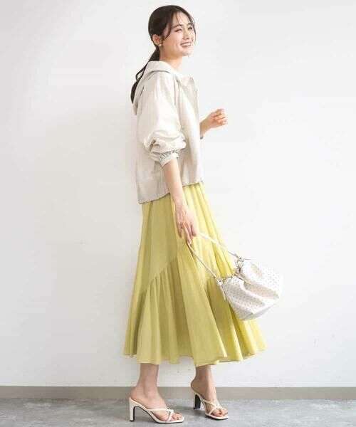 MK MICHEL KLEIN / エムケーミッシェルクラン ロング・マキシ丈スカート | コットンシフォンギャザースカート/洗える | 詳細8