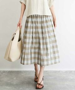 MK MICHEL KLEIN / エムケーミッシェルクラン ロング・マキシ丈スカート | [洗える]シアーチェックストライプ柄リバーシブルスカート