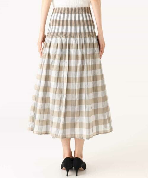 MK MICHEL KLEIN / エムケーミッシェルクラン ロング・マキシ丈スカート | [洗える]シアーチェックストライプ柄リバーシブルスカート | 詳細27