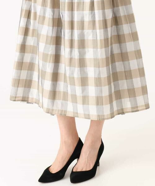 MK MICHEL KLEIN / エムケーミッシェルクラン ロング・マキシ丈スカート | [洗える]シアーチェックストライプ柄リバーシブルスカート | 詳細29