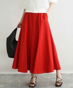 MK MICHEL KLEIN / エムケーミッシェルクラン ロング・マキシ丈スカート | [UVカット/洗える]リネン混フレアースカート