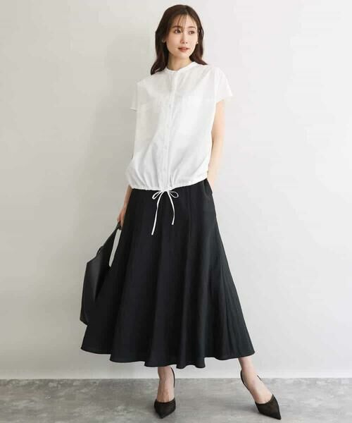 MK MICHEL KLEIN / エムケーミッシェルクラン ロング・マキシ丈スカート | [UVカット/洗える]リネン混フレアースカート | 詳細17