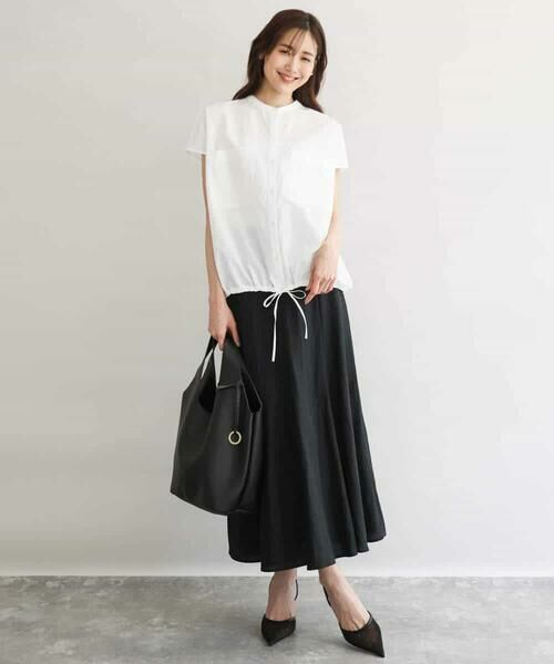 MK MICHEL KLEIN / エムケーミッシェルクラン ロング・マキシ丈スカート | [UVカット/洗える]リネン混フレアースカート | 詳細18