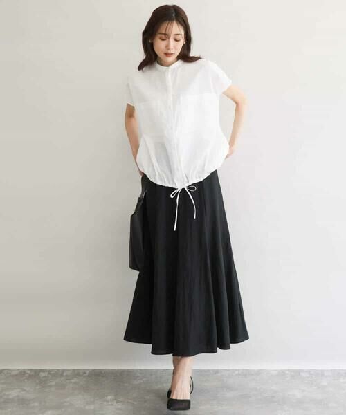MK MICHEL KLEIN / エムケーミッシェルクラン ロング・マキシ丈スカート | [UVカット/洗える]リネン混フレアースカート | 詳細19