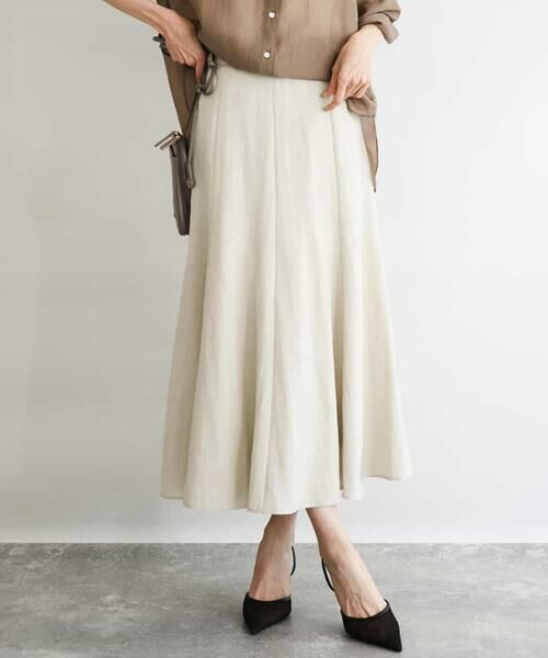 MK MICHEL KLEIN / エムケーミッシェルクラン ロング・マキシ丈スカート | [UVカット/洗える]リネン混フレアースカート | 詳細20