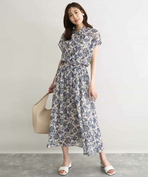 MK MICHEL KLEIN / エムケーミッシェルクラン ロング・マキシ丈スカート | [洗える]更紗プリント花柄シフォンスカート | 詳細20