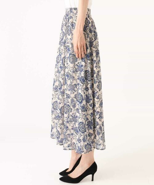 MK MICHEL KLEIN / エムケーミッシェルクラン ロング・マキシ丈スカート | [洗える]更紗プリント花柄シフォンスカート | 詳細22