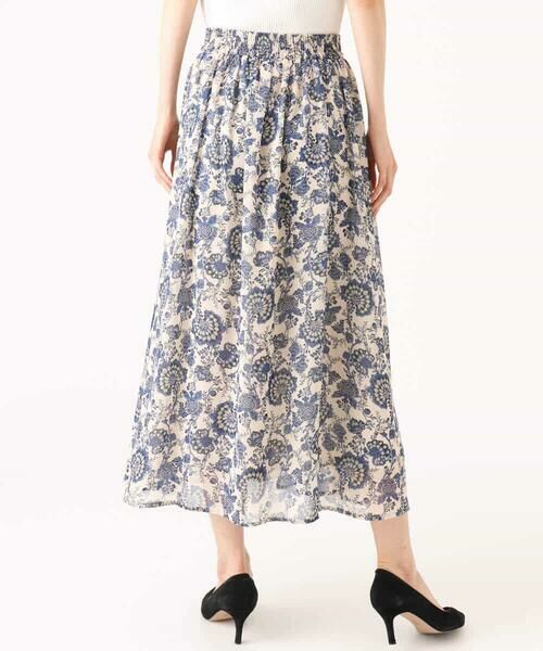 MK MICHEL KLEIN / エムケーミッシェルクラン ロング・マキシ丈スカート | [洗える]更紗プリント花柄シフォンスカート | 詳細23