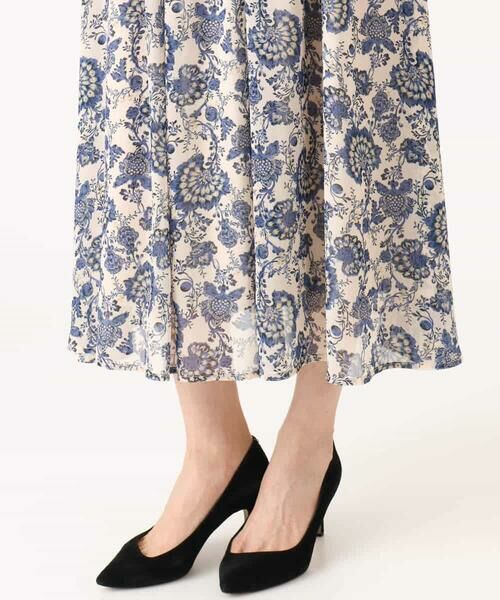 MK MICHEL KLEIN / エムケーミッシェルクラン ロング・マキシ丈スカート | [洗える]更紗プリント花柄シフォンスカート | 詳細25