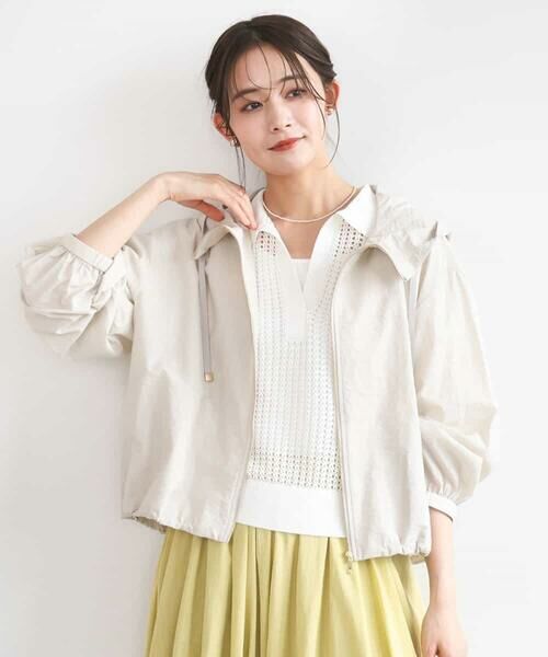 MK MICHEL KLEIN / エムケーミッシェルクラン その他アウター | フーデットライトブルゾン/洗える（ベージュ）