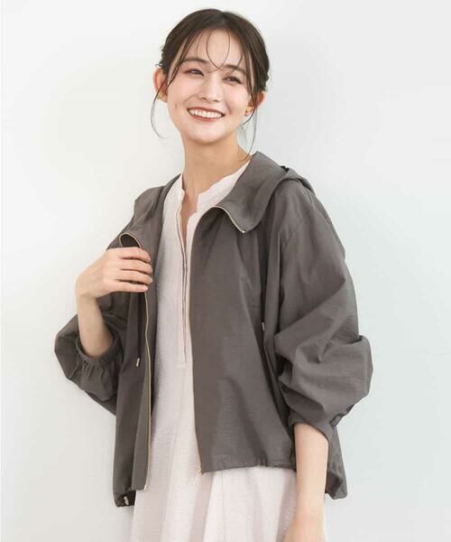 MK MICHEL KLEIN / エムケーミッシェルクラン その他アウター | フーデットライトブルゾン/洗える（ブラウン）