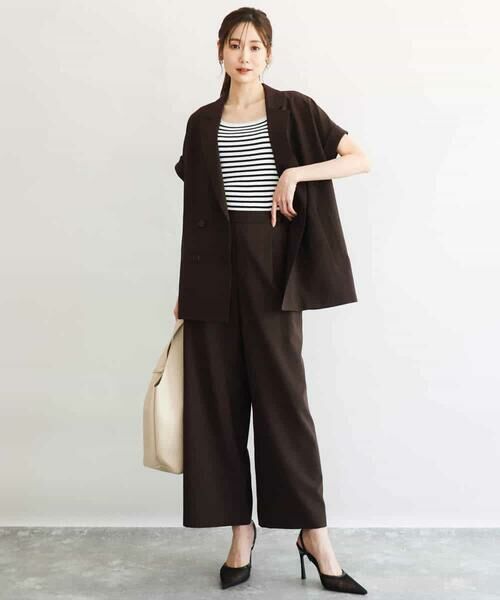 MK MICHEL KLEIN / エムケーミッシェルクラン セットアップ | [洗える]リネンライクストレッチ フレンチスリーブジャケット | 詳細12