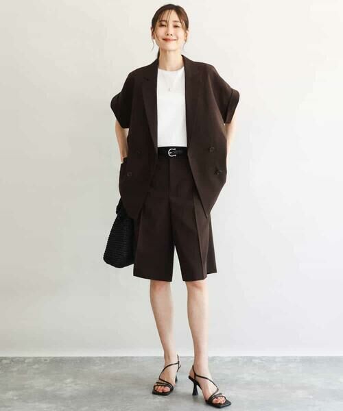 MK MICHEL KLEIN / エムケーミッシェルクラン セットアップ | [洗える]リネンライクストレッチ フレンチスリーブジャケット | 詳細15