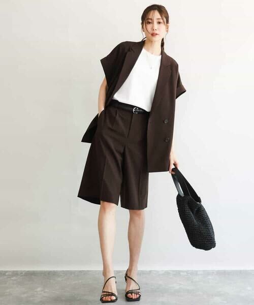 MK MICHEL KLEIN / エムケーミッシェルクラン セットアップ | [洗える]リネンライクストレッチ フレンチスリーブジャケット | 詳細16