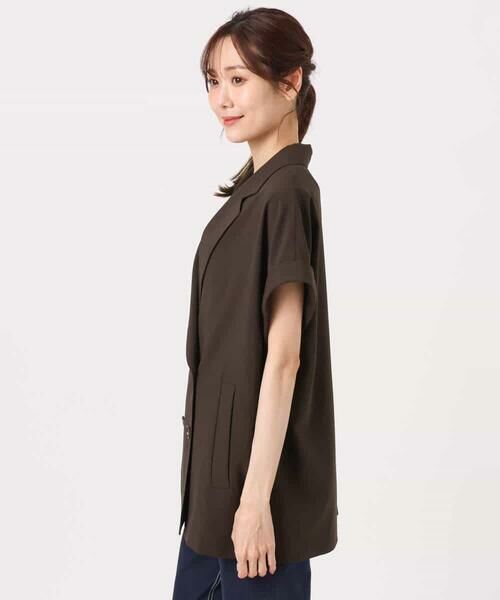 MK MICHEL KLEIN / エムケーミッシェルクラン セットアップ | [洗える]リネンライクストレッチ フレンチスリーブジャケット | 詳細22