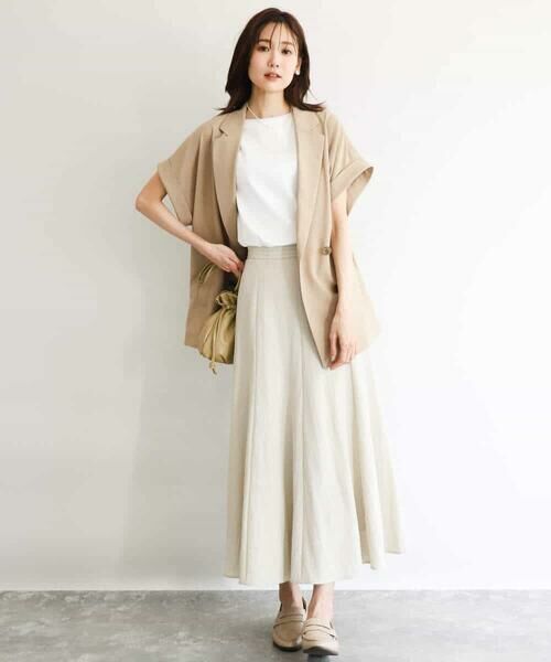 MK MICHEL KLEIN / エムケーミッシェルクラン セットアップ | [洗える]リネンライクストレッチ フレンチスリーブジャケット | 詳細7