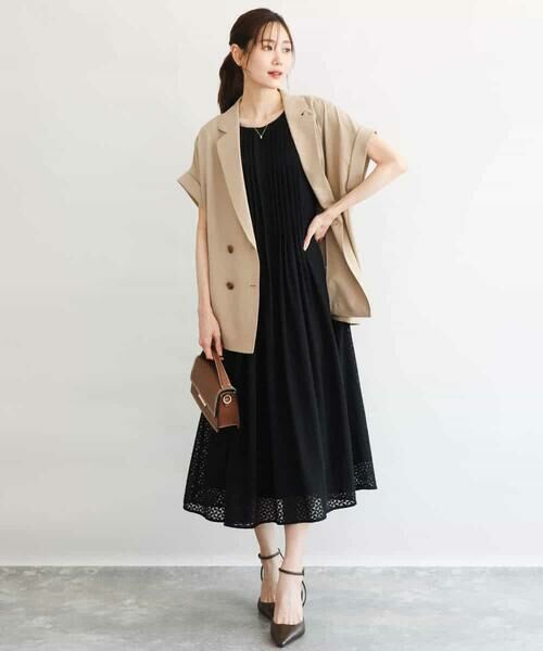 MK MICHEL KLEIN / エムケーミッシェルクラン セットアップ | [洗える]リネンライクストレッチ フレンチスリーブジャケット | 詳細9